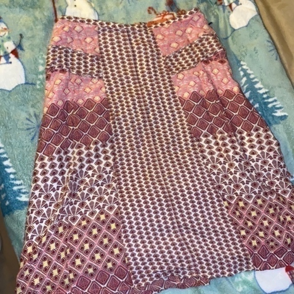 Prana Isadora Pink Grapevine Geometric Pattern Midi Skirt - Picture 3 of 8